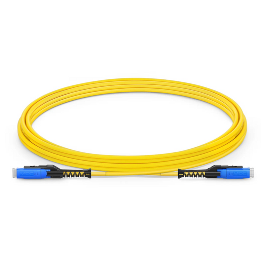 FyberOptix 3m (10ft) Fiber Patch Cable, 2 Fibers, MDC UPC Duplex to MDC UPC Duplex Uniboot, Single Mode (OS2), Riser (OFNR), 2.0mm, Yellow, for 100/400/800G Network Connection