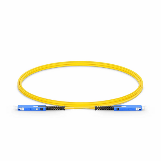 FyberOptix 1m (3ft) Fiber Patch Cable, 2 Fibers, SN UPC Duplex to SN UPC Duplex Uniboot, Single Mode (OS2), Riser (OFNR), 1.6mm, Yellow, for 400G Network Connection