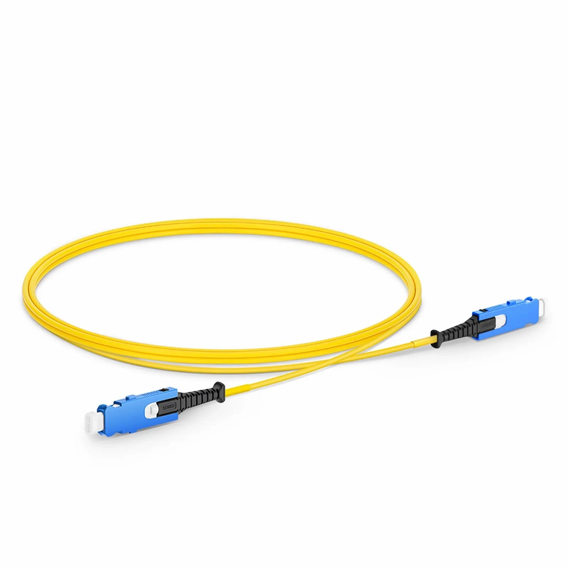FyberOptix 1m (3ft) Fiber Patch Cable, 2 Fibers, SN UPC Duplex to SN UPC Duplex Uniboot, Single Mode (OS2), Riser (OFNR), 1.6mm, Yellow, for 400G Network Connection