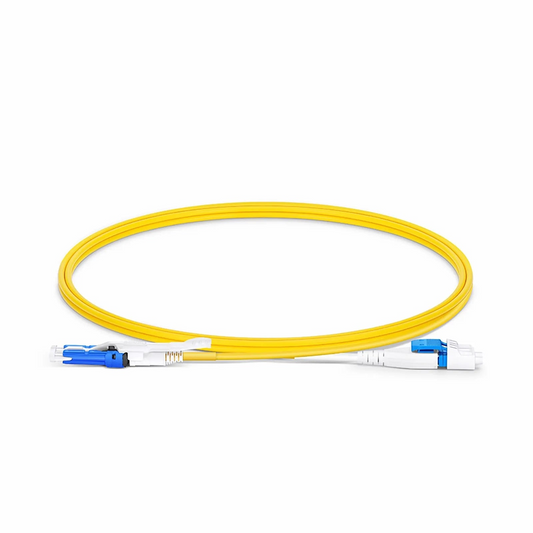 FyberOptix 1m (3ft) Fiber Patch Cable, 2 Fibers, CSâ„¢ UPC Duplex to LC UPC Duplex Flat Clip Uniboot, Single Mode (OS2), Riser (OFNR), 2.0mm, Yellow, for 200/400G Network Connection