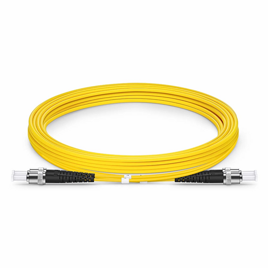 FyberOptix 3m (10ft) Fiber Patch Cable, 2 Fibers, ST UPC to ST UPC, Single Mode (OS2), LSZH, 2.0mm, Tight-Buffered, Yellow