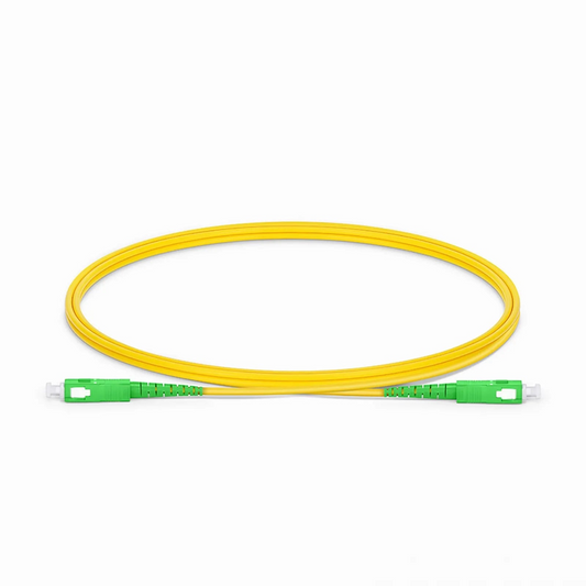 FyberOptix 1m (3ft) Fiber Patch Cable, 1 Fiber, SC APC Simplex to SC APC Simplex, Single Mode (OS2), Riser (OFNR), 2.0mm, Tight-Buffered, Yellow