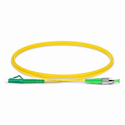 FyberOptix 1m (3ft) Fiber Patch Cable, 1 Fiber, LC APC Simplex to FC APC Simplex, Single Mode (OS2), Riser (OFNR), 2.0mm, Tight-Buffered, Yellow