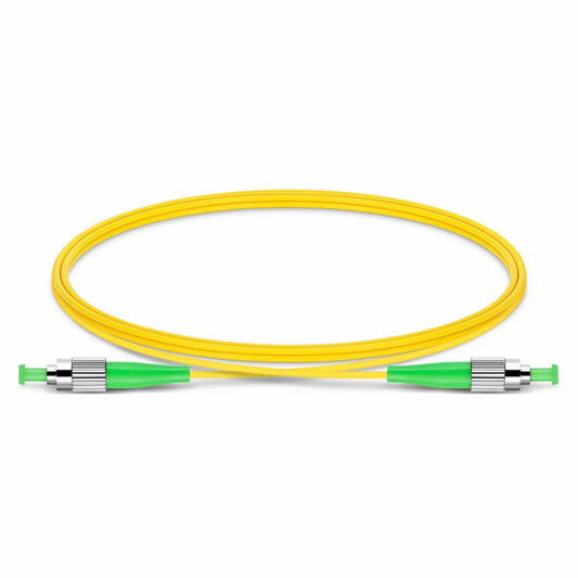 FyberOptix 1m (3ft) Fiber Patch Cable, 1 Fiber, FC APC Simplex to FC APC Simplex, Single Mode (OS2), Riser (OFNR), 2.0mm, Tight-Buffered, Yellow