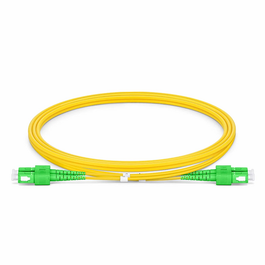 FyberOptix 1m (3ft) Fiber Patch Cable, 2 Fibers, SC APC Duplex to SC APC Duplex, Single Mode (OS2), LSZH, 2.0mm, Tight-Buffered, Yellow