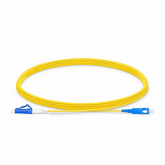 FyberOptix 5m (16ft) Fiber Patch Cable, 1 Fiber, LC UPC Simplex to SC UPC Simplex, Single Mode (OS2), Riser (OFNR), 1.2mm, Tight-Buffered, Yellow