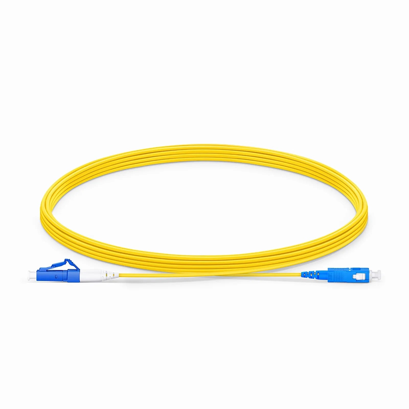 FyberOptix 5m (16ft) Fiber Patch Cable, 1 Fiber, LC UPC Simplex to SC UPC Simplex, Single Mode (OS2), Riser (OFNR), 1.2mm, Tight-Buffered, Yellow