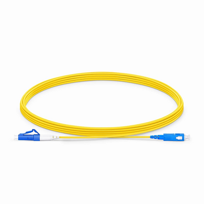FyberOptix 5m (16ft) Fiber Patch Cable, 1 Fiber, LC UPC Simplex to SC UPC Simplex, Single Mode (OS2), Riser (OFNR), 1.2mm, Tight-Buffered, Yellow