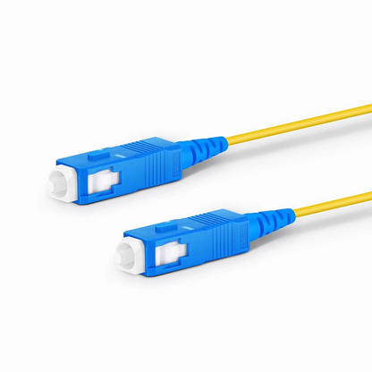 FyberOptix 2m (7ft) Fiber Patch Cable, 1 Fiber, SC UPC Simplex to SC UPC Simplex, Single Mode (OS2), Riser (OFNR), 1.2mm, Tight-Buffered, Yellow