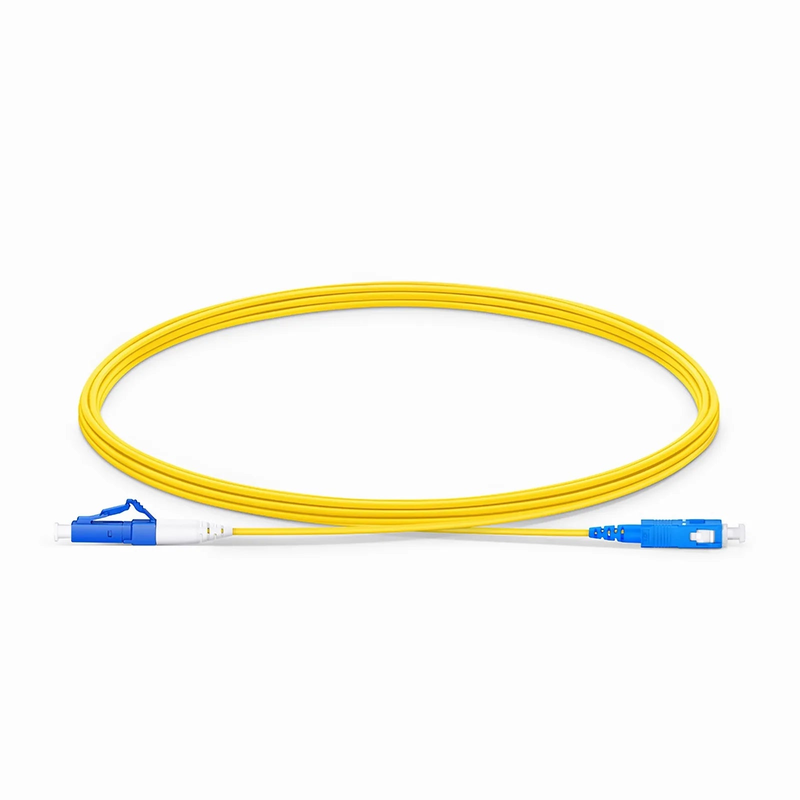 FyberOptix 3m (10ft) Fiber Patch Cable, 1 Fiber, LC UPC Simplex to SC UPC Simplex, Single Mode (OS2), Riser (OFNR), 1.2mm, Tight-Buffered, Yellow