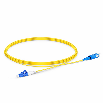 FyberOptix 3m (10ft) Fiber Patch Cable, 1 Fiber, LC UPC Simplex to SC UPC Simplex, Single Mode (OS2), Riser (OFNR), 1.2mm, Tight-Buffered, Yellow