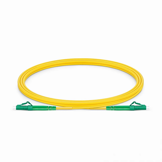 FyberOptix 2m (7ft) Fiber Patch Cable, 1 Fiber, LC APC Simplex to LC APC Simplex, Single Mode (OS2), Riser (OFNR), 2.0mm, Tight-Buffered, Yellow