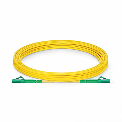 FyberOptix 5m (16ft) Fiber Patch Cable, 1 Fiber, LC APC Simplex to LC APC Simplex, Single Mode (OS2), Riser (OFNR), 2.0mm, Tight-Buffered, Yellow