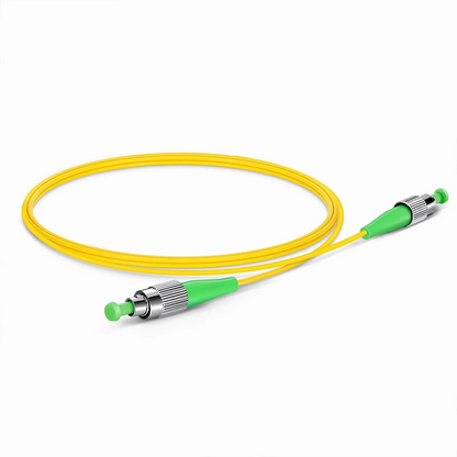 FyberOptix 1m (3ft) Fiber Patch Cable, 1 Fiber, FC APC Simplex to FC APC Simplex, Single Mode (OS2), Riser (OFNR), 2.0mm, Tight-Buffered, Yellow