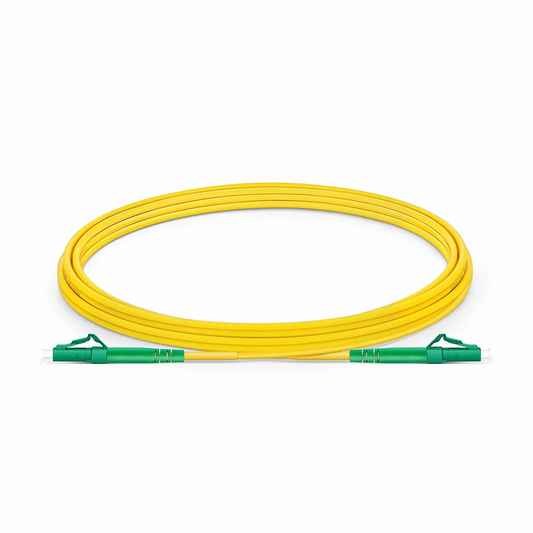 FyberOptix 3m (10ft) Fiber Patch Cable, 1 Fiber, LC APC Simplex to LC APC Simplex, Single Mode (OS2), Riser (OFNR), 2.0mm, Tight-Buffered, Yellow