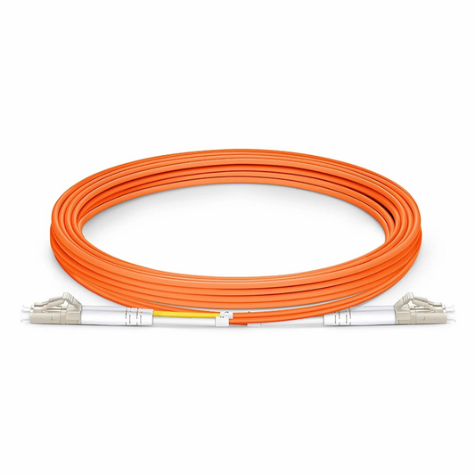 FyberOptix 3m (10ft) Fiber Patch Cable, 2 Fibers, G.651, LC UPC Duplex to LC UPC Duplex, Multimode (OM1), Riser (OFNR), 2.0mm, Tight-Buffered, Orange