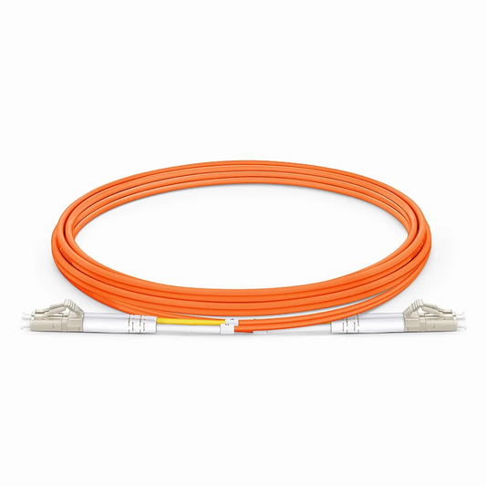 FyberOptix 2m (7ft) Fiber Patch Cable, 2 Fibers, G.651, LC UPC Duplex to LC UPC Duplex, Multimode (OM1), Riser (OFNR), 2.0mm, Tight-Buffered, Orange
