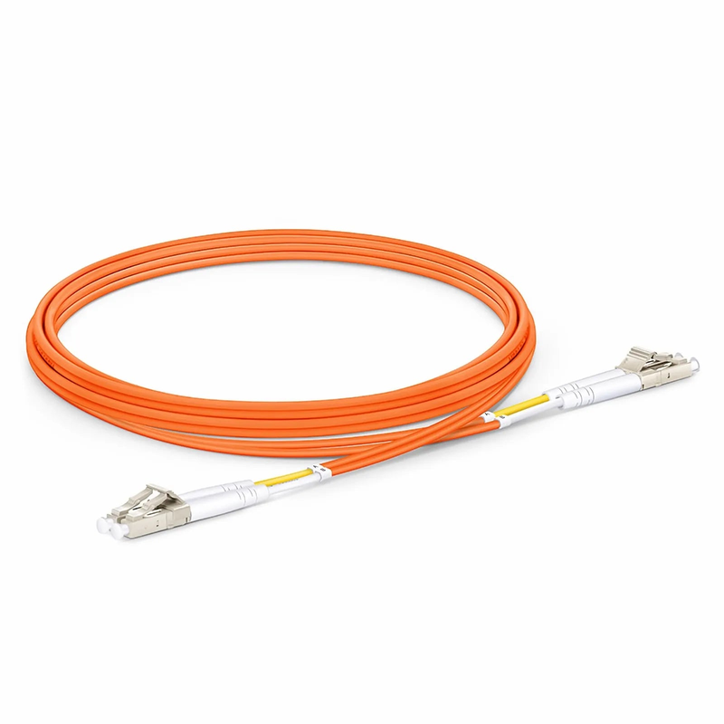 FyberOptix 2m (7ft) Fiber Patch Cable, 2 Fibers, G.651, LC UPC Duplex to LC UPC Duplex, Multimode (OM1), Riser (OFNR), 2.0mm, Tight-Buffered, Orange