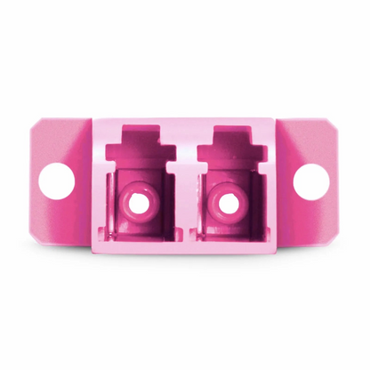 FyberOptix LC/UPC to LC/UPC Duplex OM4 Multimode SC Footprint Plastic Fiber Optic Adapter/Coupler with Flange, Violet, 10Pcs/Pack
