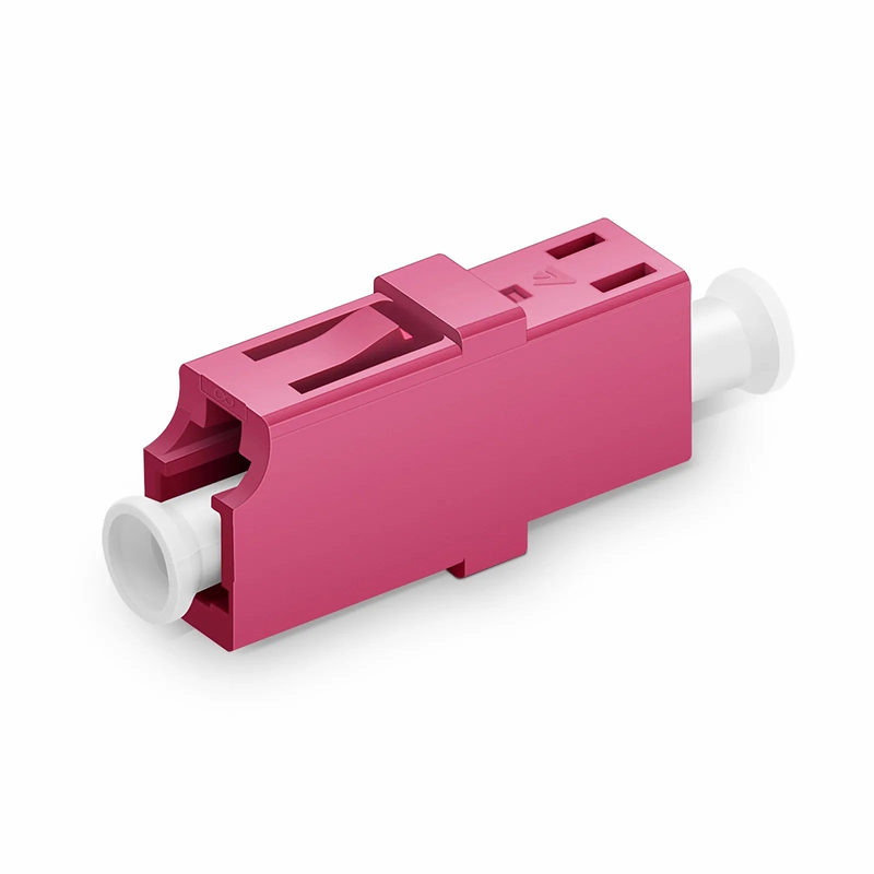 FyberOptix LC/UPC to LC/UPC Simplex OM4 Multimode Plastic Fiber Optic Adapter/Coupler without Flange, Violet