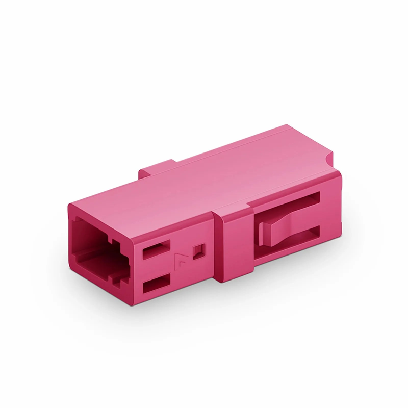 FyberOptix LC/UPC to LC/UPC Simplex OM4 Multimode Plastic Fiber Optic Adapter/Coupler without Flange, Violet