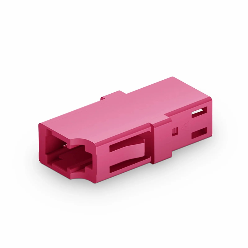 FyberOptix LC/UPC to LC/UPC Simplex OM4 Multimode Plastic Fiber Optic Adapter/Coupler without Flange, Violet