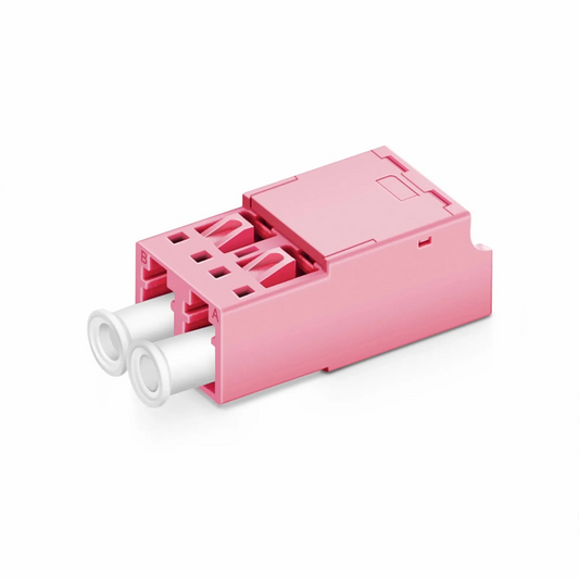FyberOptix LC/UPC to LC/UPC Duplex OM4 Multimode Shuttered Fiber Optic Adapter/Coupler without Flange