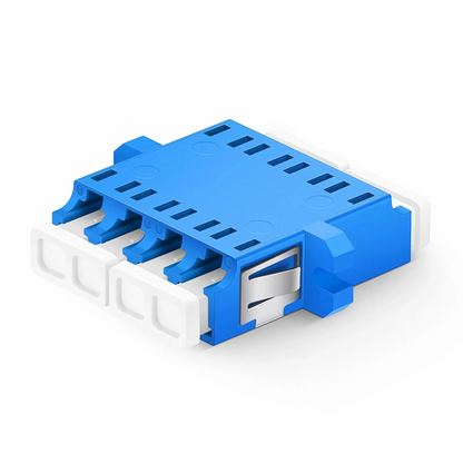 FyberOptix LC/UPC to LC/UPC Quad OS2 Single Mode Plastic Fiber Optic Adapter/Coupler with Flange, 10Pcs/Pack