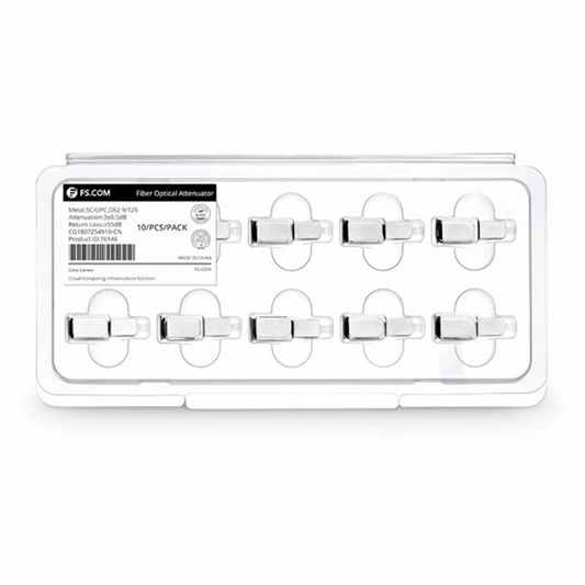 FyberOptix SC/UPC Singlemode Fixed Fiber Optic Attenuator, Male-Female, 3dB (10pcs/Pack)