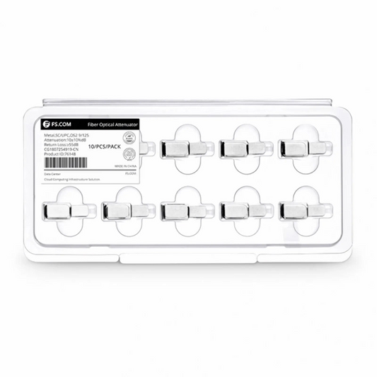 FyberOptix SC/UPC Singlemode Fixed Fiber Optic Attenuator, Male-Female, 10dB (10pcs/Pack)