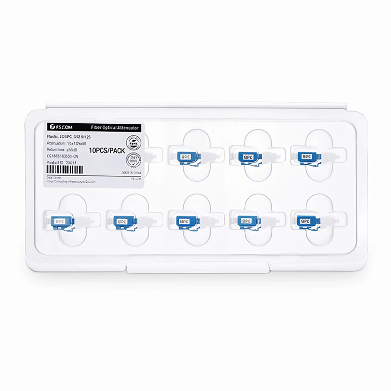 FyberOptix LC/UPC Singlemode Fixed Fiber Optic Attenuator, Male-Female, 2dB (10pcs/Pack)