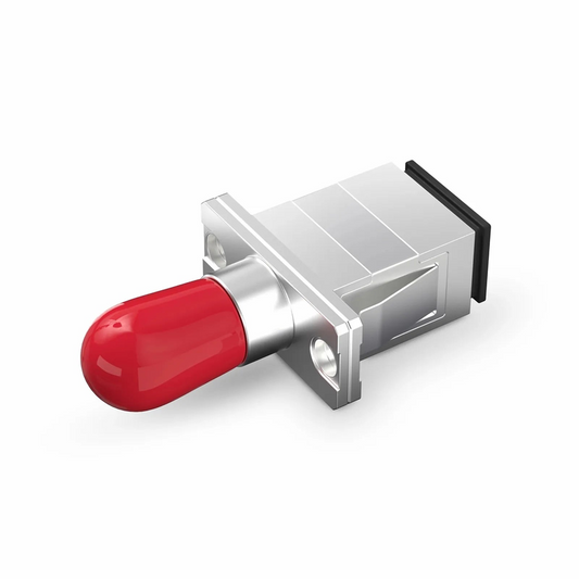 FyberOptix ST/UPC Female to SC/UPC Female Hybrid Simplex Single Mode/Multimode Metal Fiber Optic Adapter/Coupler with Flange