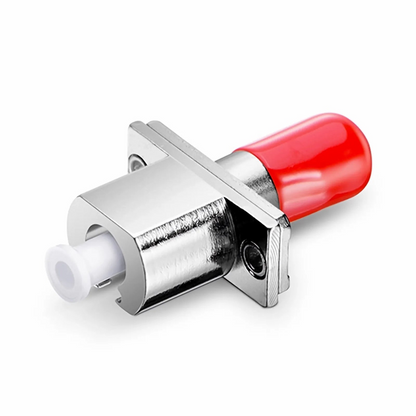FyberOptix ST/UPC Female to LC/UPC Female Hybrid Simplex Single Mode/Multimode Metal Fiber Optic Adapter/Coupler with Flange