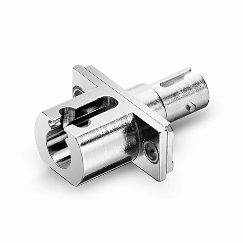 FyberOptix ST/UPC Female to LC/UPC Female Hybrid Simplex Single Mode/Multimode Metal Fiber Optic Adapter/Coupler with Flange
