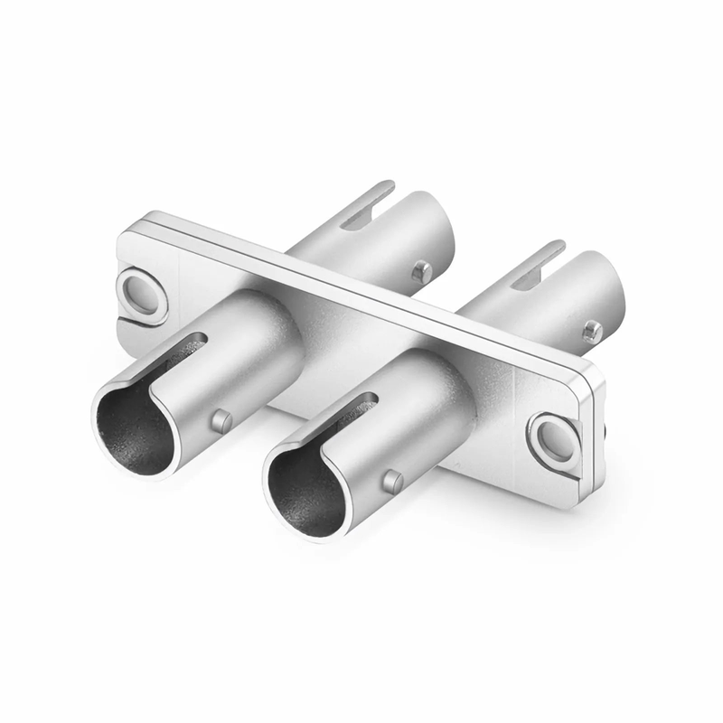 FyberOptix ST/UPC to ST/UPC Duplex OS2 Singlemode Metal Fiber Optic Adapter with Flange (10pcs/Pack)