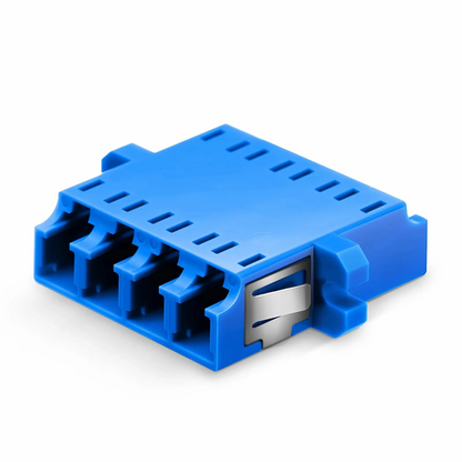 FyberOptix LC/UPC to LC/UPC Quad OS2 Single Mode Plastic Fiber Optic Adapter/Coupler with Flange, 10Pcs/Pack