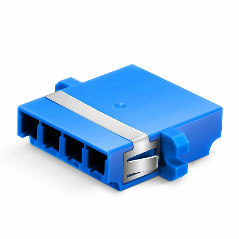 FyberOptix LC/UPC to LC/UPC Quad OS2 Single Mode Plastic Fiber Optic Adapter/Coupler with Flange