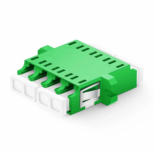 FyberOptix LC/APC to LC/APC Quad OS2 Single Mode Plastic Fiber Optic Adapter/Coupler with Flange