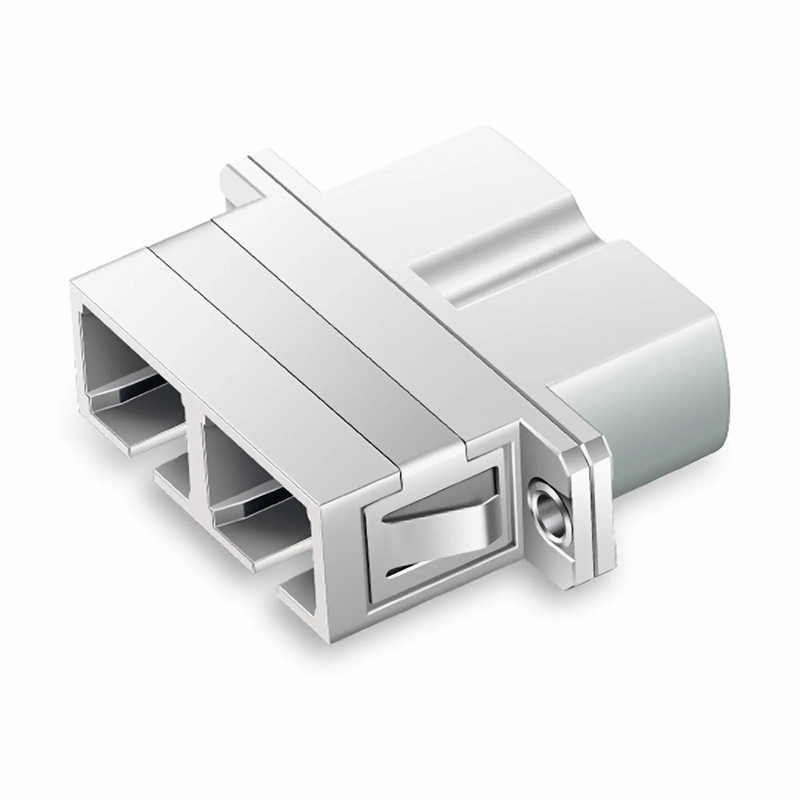 FyberOptix LC/UPC Female to SC/UPC Female Hybrid Duplex Single Mode/Multimode Metal Fiber Optic Adapter/Coupler with Flange