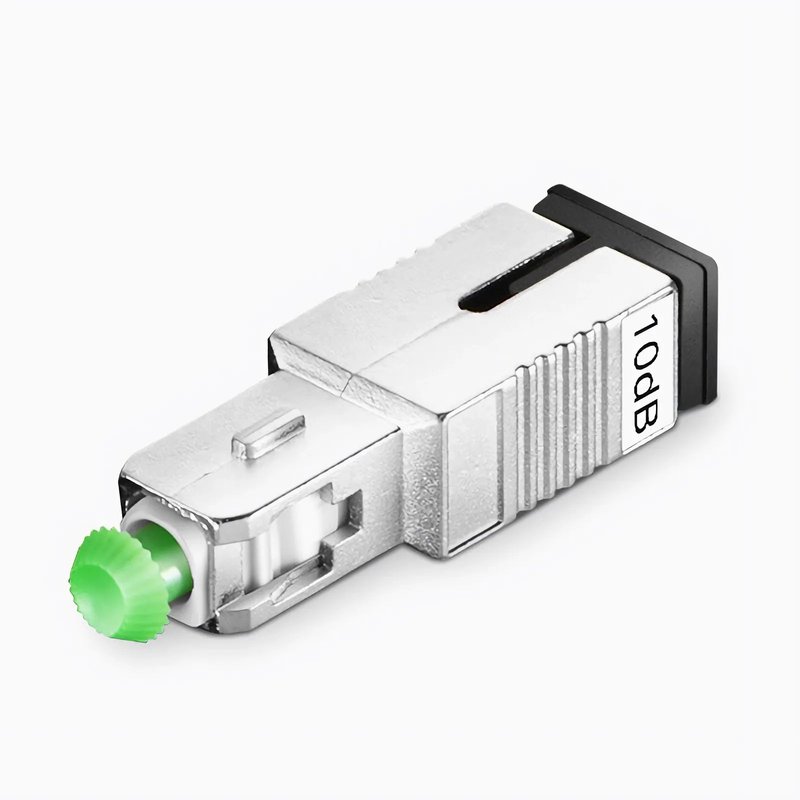 FyberOptix SC/APC Singlemode Fixed Fiber Optic Attenuator, Male-Female, 10dB (10pcs/Pack)