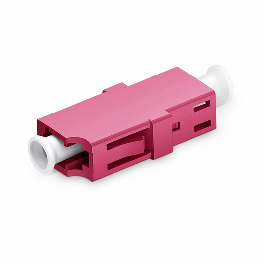 FyberOptix LC/UPC to LC/UPC Simplex OM4 Multimode Plastic Fiber Optic Adapter/Coupler without Flange, Violet