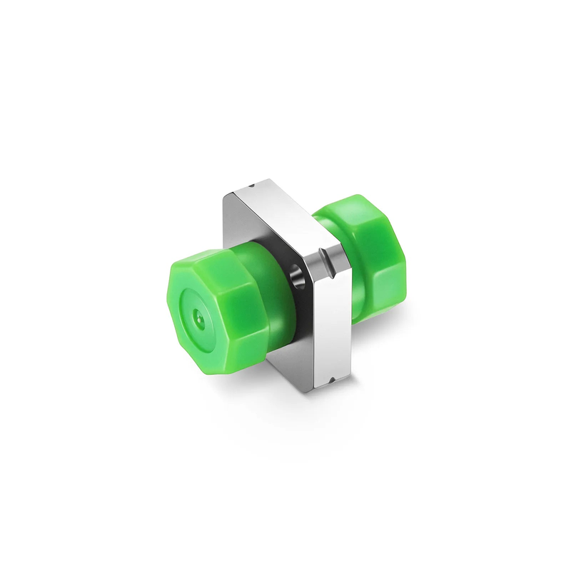 FyberOptix FC/APC to FC/APC Simplex OS2 Single Mode Square Solid Type One Piece Metal Fiber Optic Adapter/Coupler with Flange (10pcs/pack)