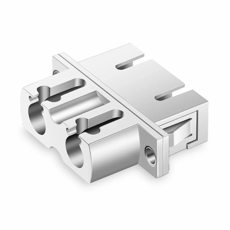 FyberOptix LC/UPC Female to SC/UPC Female Hybrid Duplex Single Mode/Multimode Metal Fiber Optic Adapter/Coupler with Flange