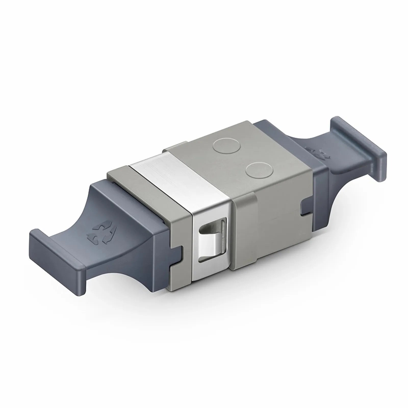 FyberOptix US Conec MTPÂ®/MPO-8/12/24 Grey Fiber Optic Adapter/Coupler without Flange, Key Up to Up