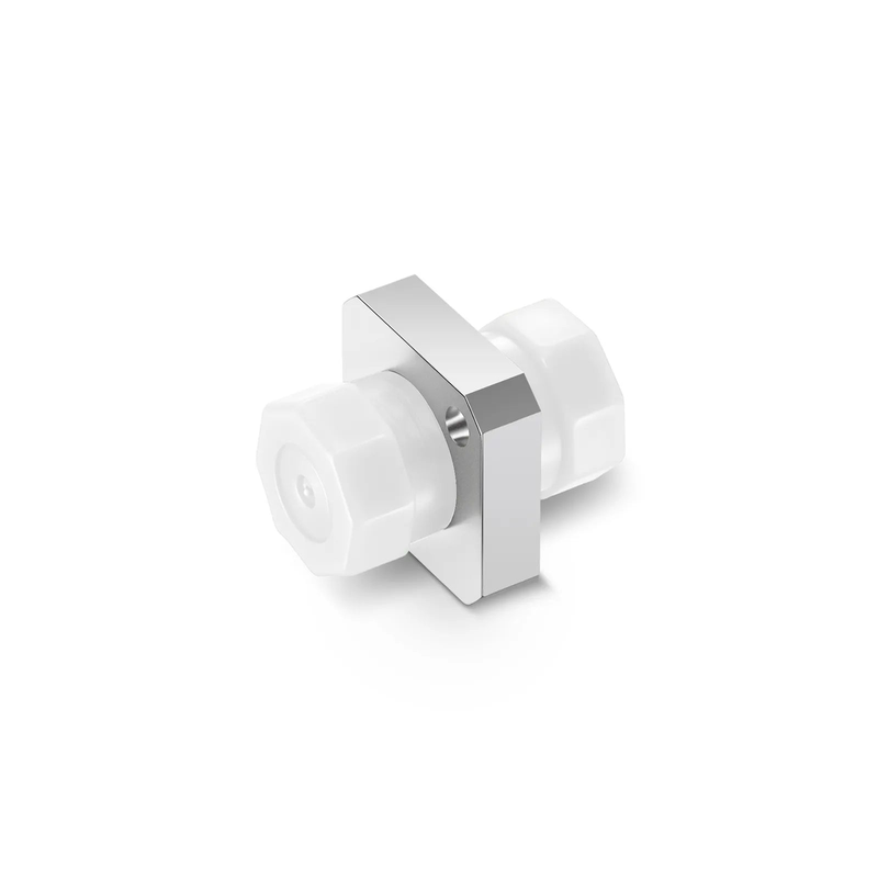 FyberOptix FC/UPC to FC/UPC Simplex Single Mode/Multimode Square Solid Type One Piece Metal Fiber Optic Adapter/Coupler with Flange (10pcs/pack)