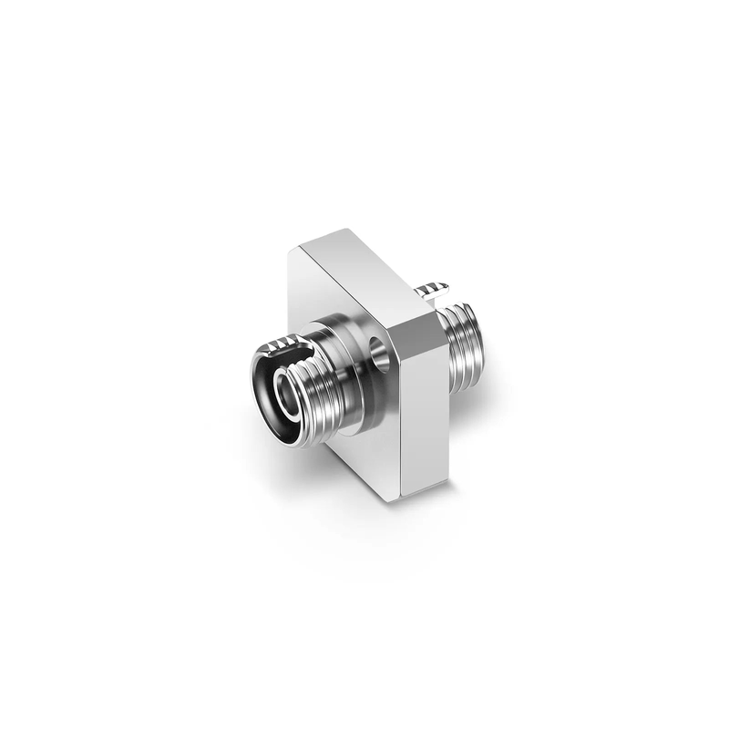 FyberOptix FC/UPC to FC/UPC Simplex Single Mode/Multimode Square Solid Type One Piece Metal Fiber Optic Adapter/Coupler with Flange (10pcs/pack)