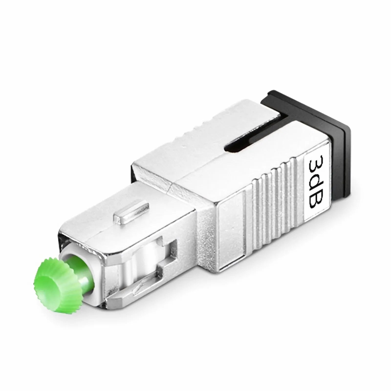FyberOptix SC/APC Singlemode Fixed Fiber Optic Attenuator, Male-Female, 3dB (10pcs/Pack)