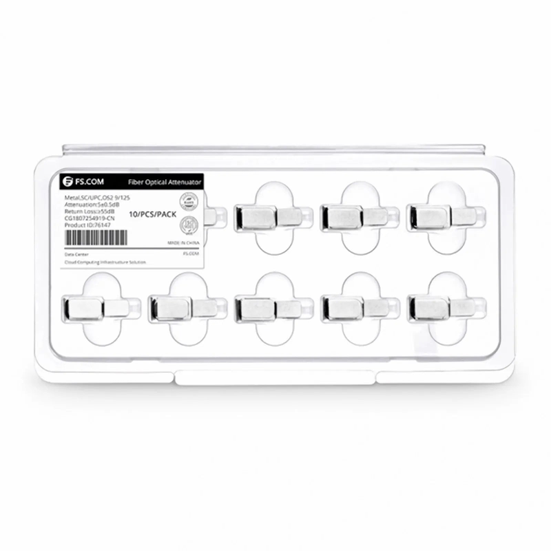 FyberOptix SC/UPC Singlemode Fixed Fiber Optic Attenuator, Male-Female, 5dB (10pcs/Pack)