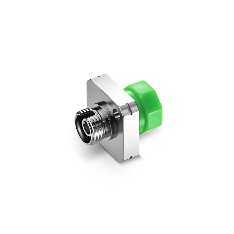 FyberOptix FC/APC to FC/APC Simplex OS2 Single Mode Square Solid Type One Piece Metal Fiber Optic Adapter/Coupler with Flange (10pcs/pack)