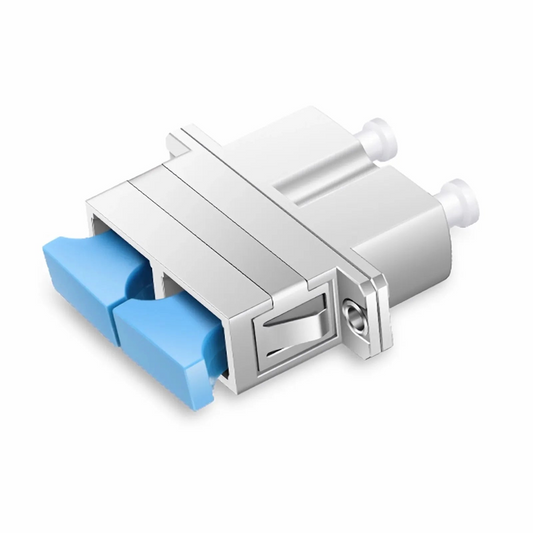 FyberOptix LC/UPC Female to SC/UPC Female Hybrid Duplex Single Mode/Multimode Metal Fiber Optic Adapter/Coupler with Flange